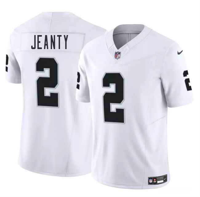 Men's Las Vegas Raiders #2 Ashton Jeanty White 2025 Draft F.U.S.E. Vapor Untouchable Limited Stitched Football Jersey